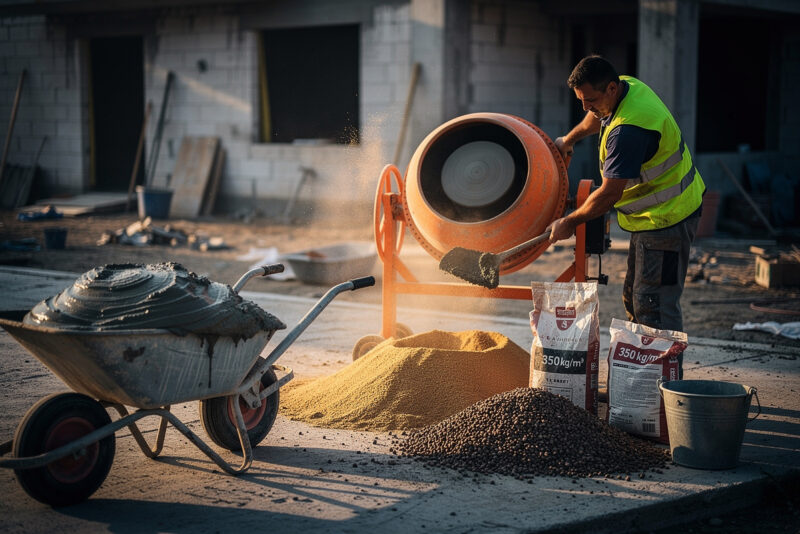 Béton 350 kg/m³ : dosage, résistance, prix et conseils